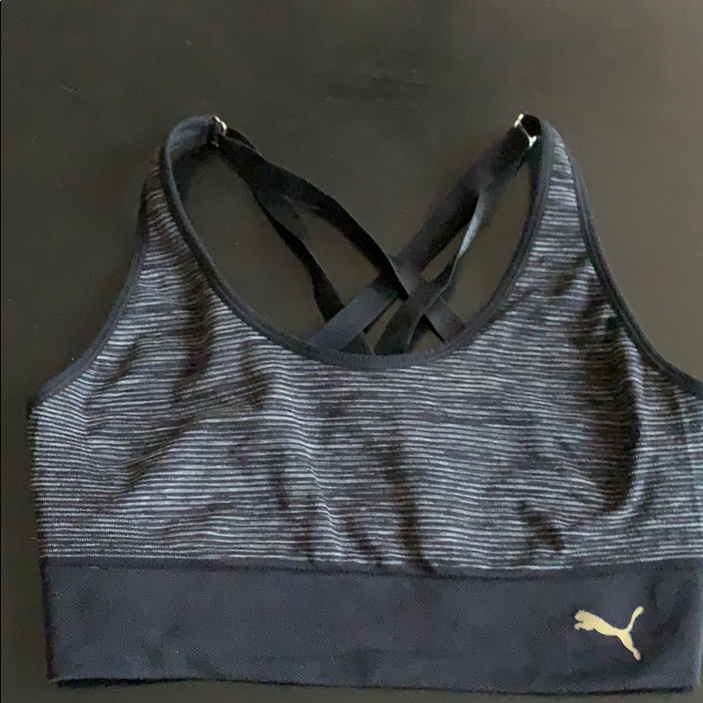 Puma black athletic bra medium